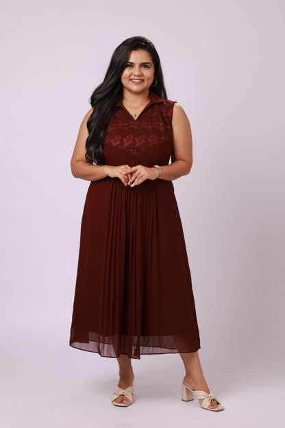 Ruby Pleated Maxi Dress