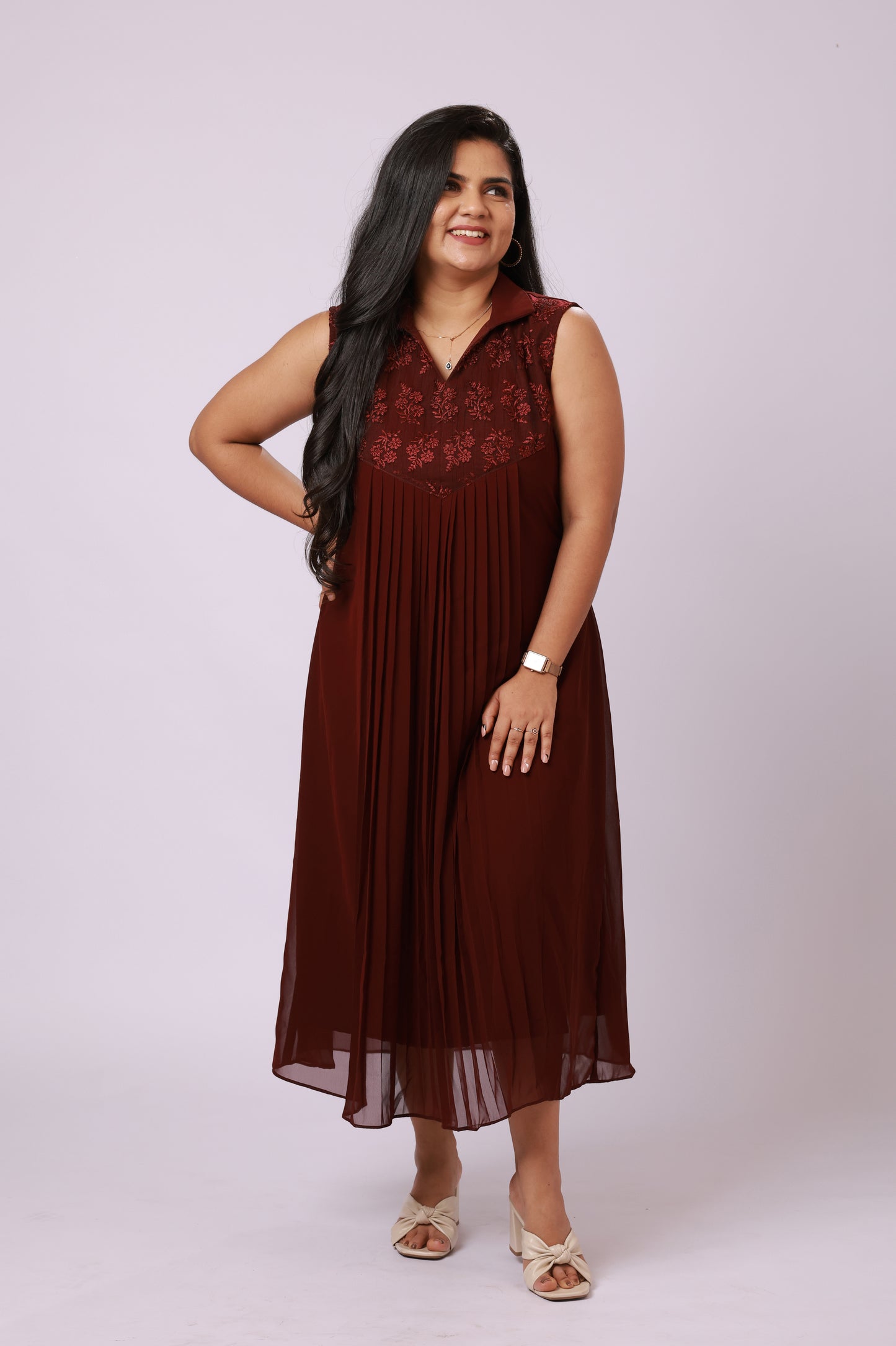 Ruby Pleated Maxi Dress