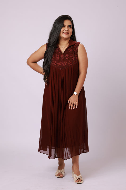 Ruby Pleated Maxi Dress