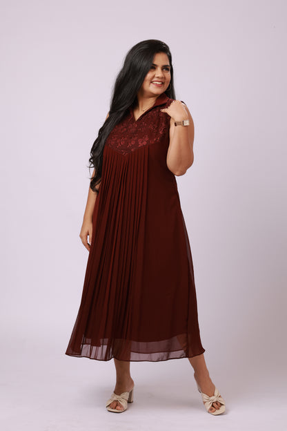 Ruby Pleated Maxi Dress