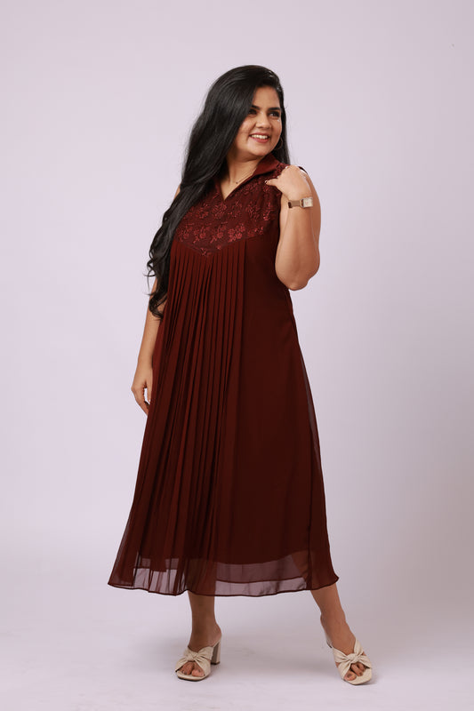 Ruby Pleated Maxi Dress