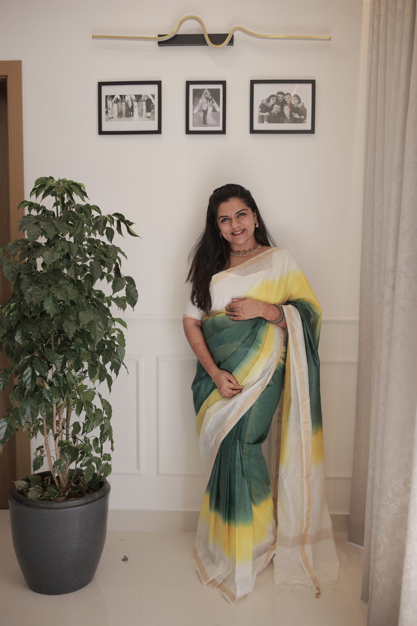 Three Shade Kerala Kasavu Saree