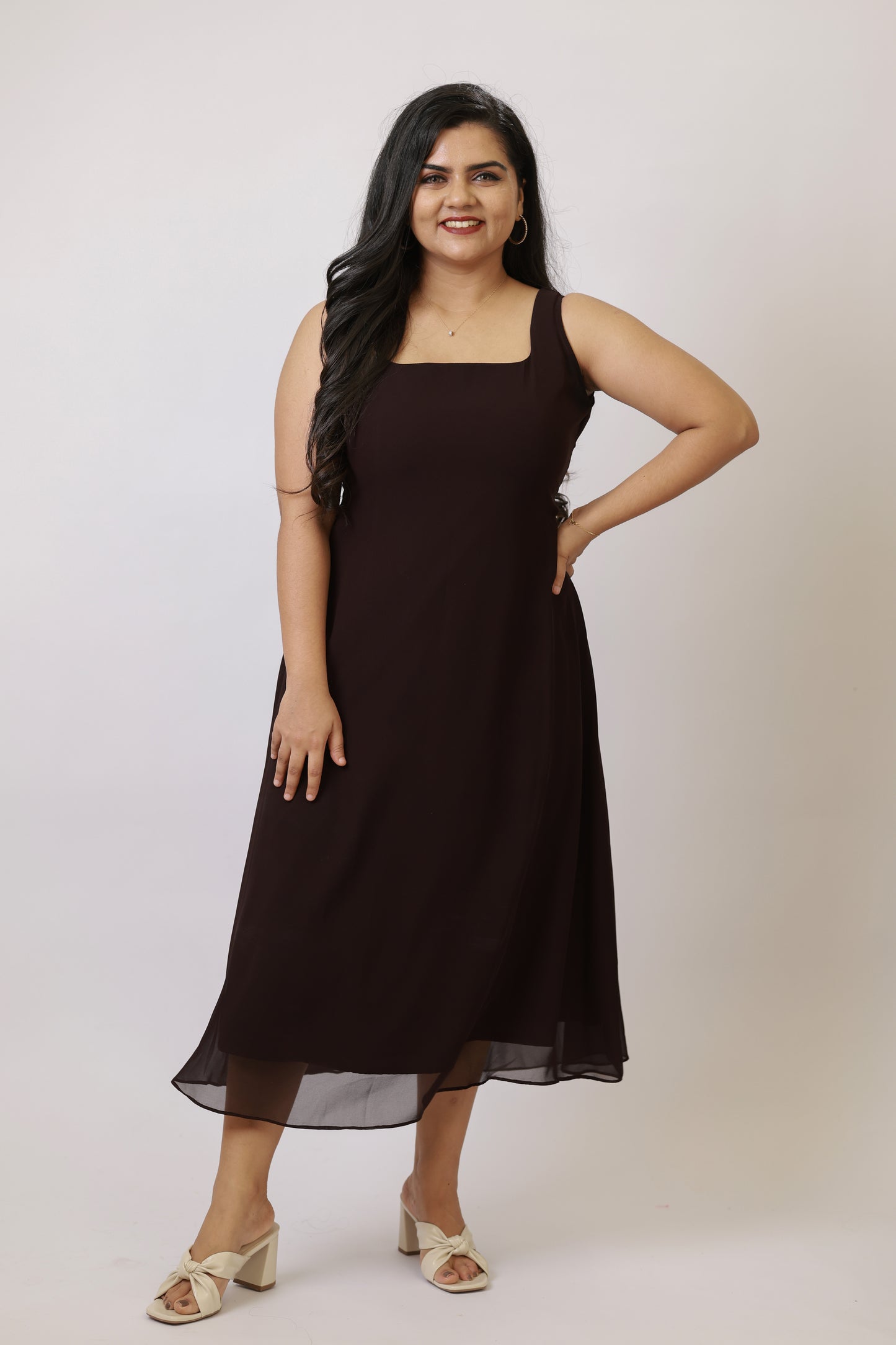 Brownie with Long Chikankari Jacket