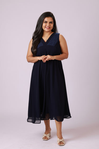 Midnight Blue A-Line Dress