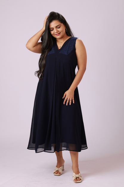Midnight Blue A-Line Dress