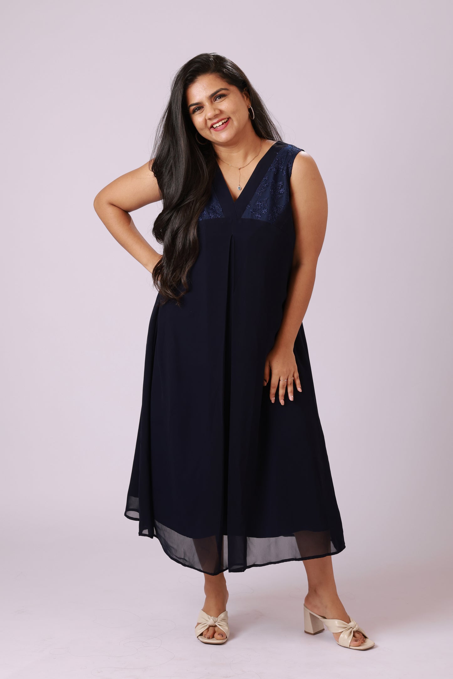 Midnight Blue A-Line Dress