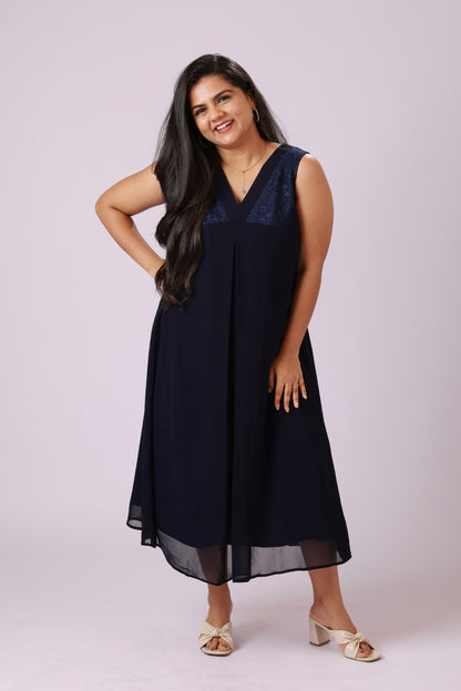 Midnight Blue A-Line Dress