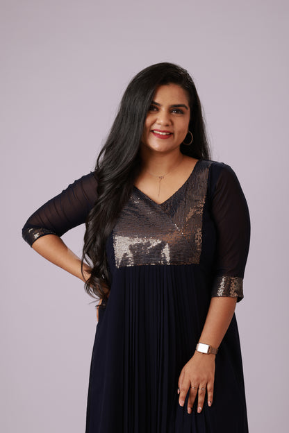 Midnight Gleam A-Line Dress