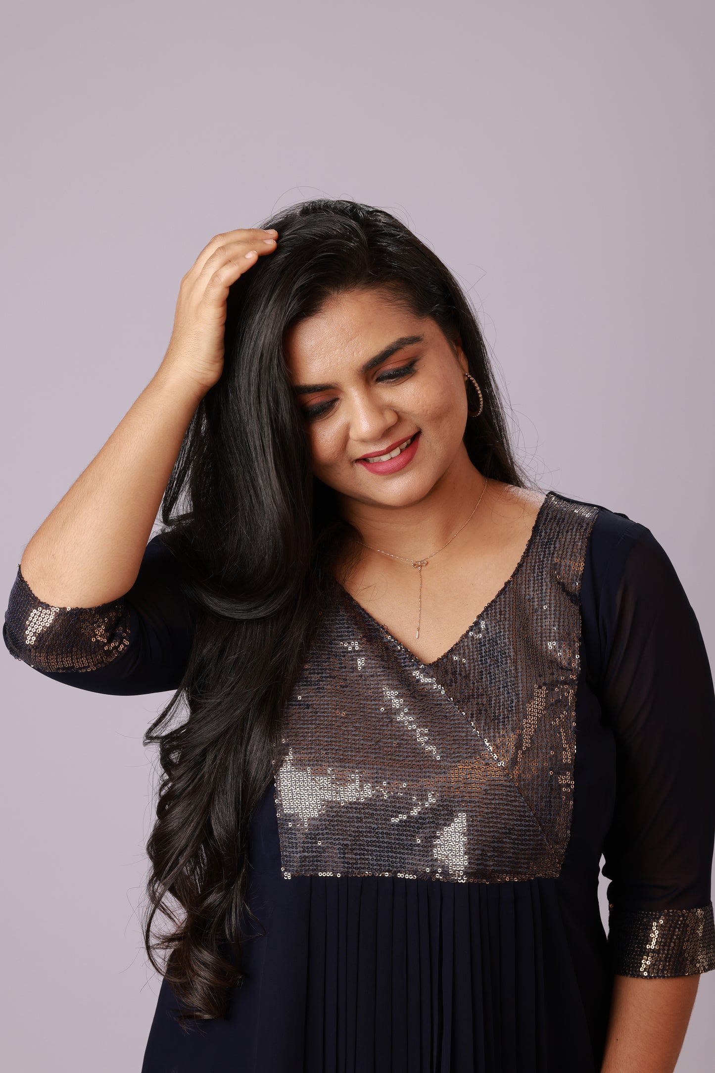 Midnight Gleam A-Line Dress