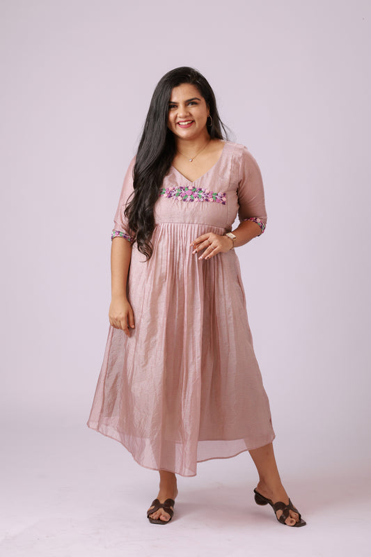 Blush Handwork A-Line Kurti
