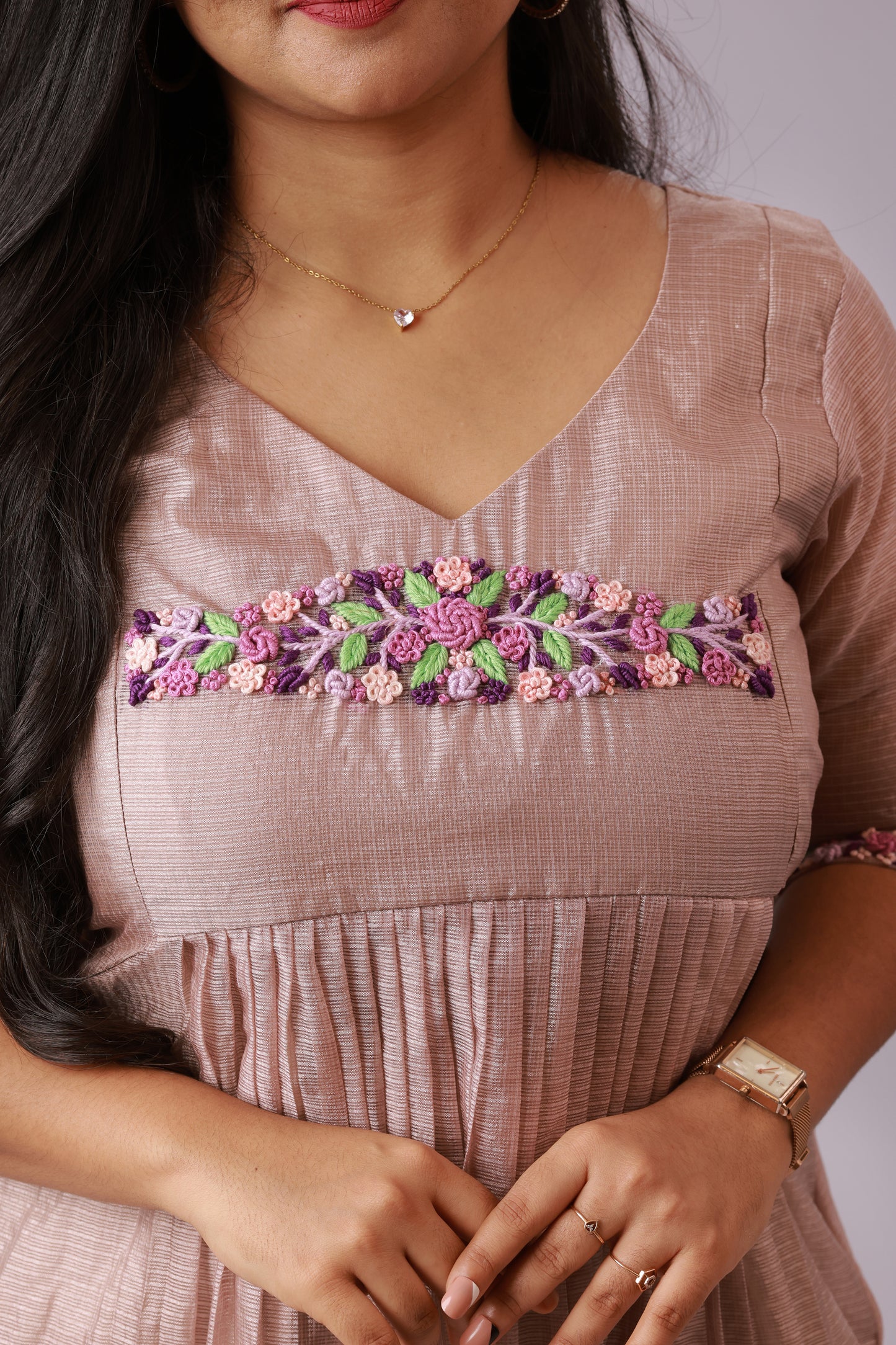 Blush Handwork A-Line Kurti