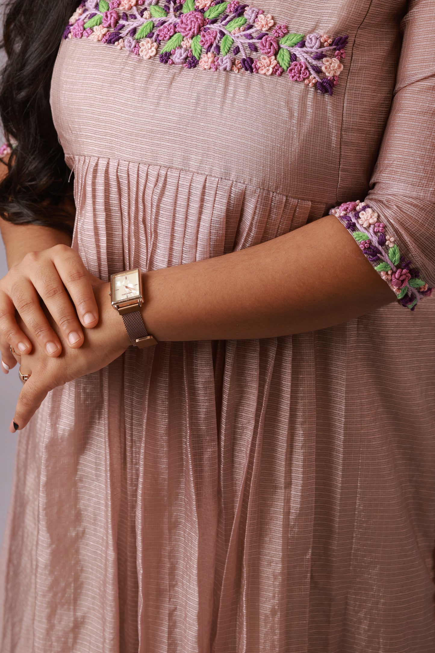 Blush Handwork A-Line Kurti